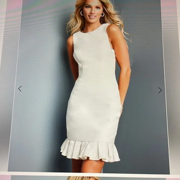 NWT Jovani ivory sleeveless sheath dress # 07819 size 6 - Picture 4 of 14